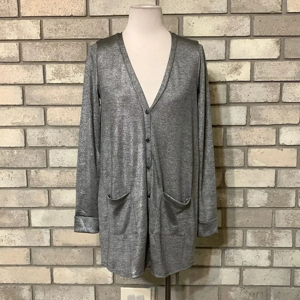 NWT Agnes & dora Cardigan gray and silver select your size